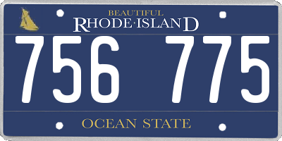 RI license plate 756775