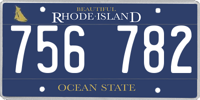 RI license plate 756782
