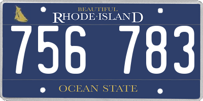 RI license plate 756783