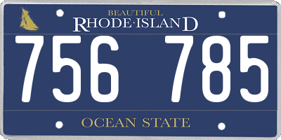 RI license plate 756785