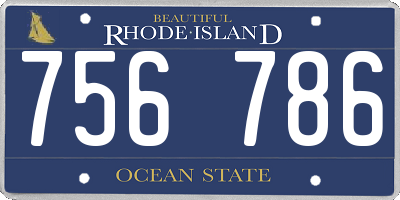 RI license plate 756786
