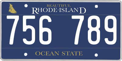 RI license plate 756789