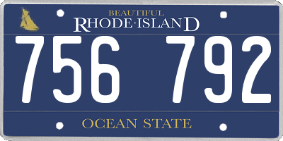 RI license plate 756792