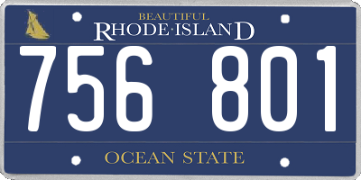 RI license plate 756801