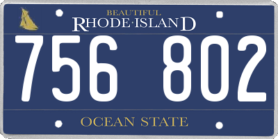 RI license plate 756802