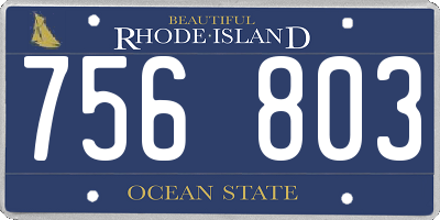 RI license plate 756803