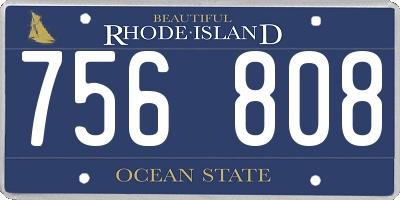 RI license plate 756808