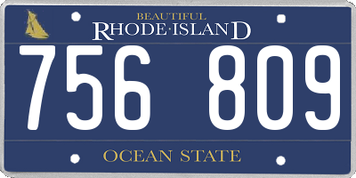 RI license plate 756809