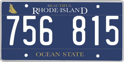 RI license plate 756815