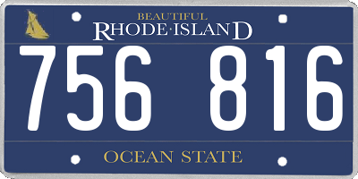 RI license plate 756816