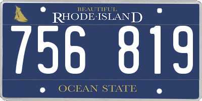 RI license plate 756819