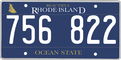 RI license plate 756822