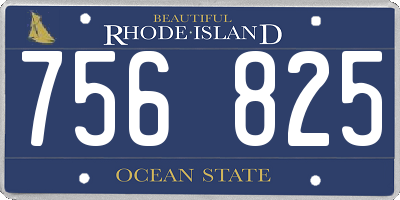 RI license plate 756825