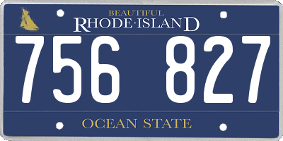 RI license plate 756827