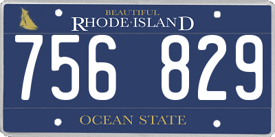 RI license plate 756829