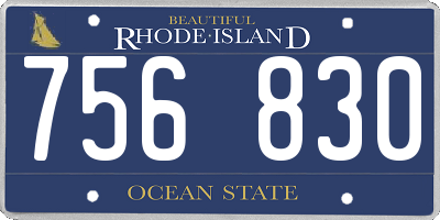 RI license plate 756830