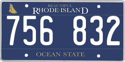 RI license plate 756832
