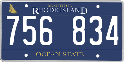 RI license plate 756834