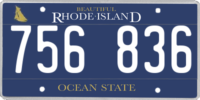 RI license plate 756836