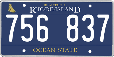 RI license plate 756837