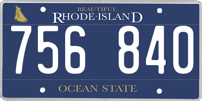RI license plate 756840