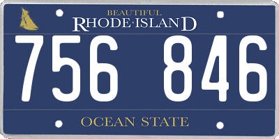 RI license plate 756846