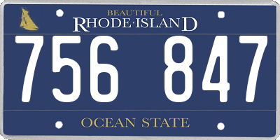 RI license plate 756847