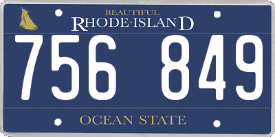 RI license plate 756849