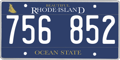 RI license plate 756852