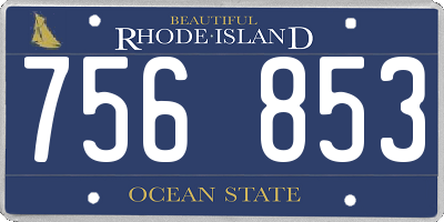 RI license plate 756853