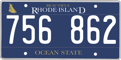 RI license plate 756862