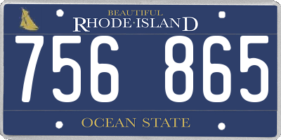 RI license plate 756865