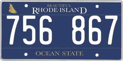 RI license plate 756867