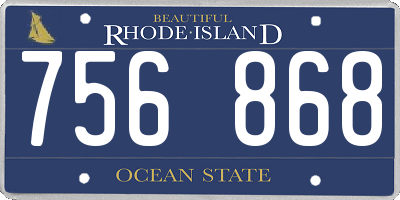 RI license plate 756868