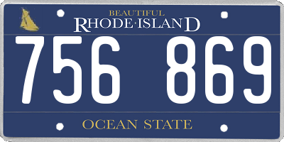 RI license plate 756869