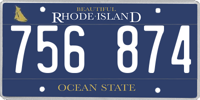 RI license plate 756874