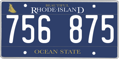 RI license plate 756875
