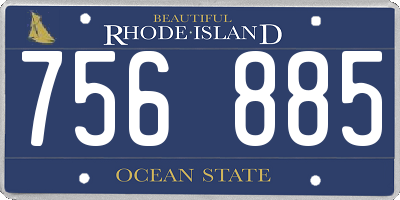 RI license plate 756885