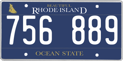 RI license plate 756889
