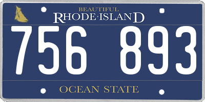 RI license plate 756893