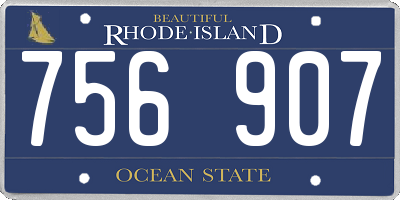 RI license plate 756907