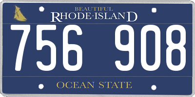 RI license plate 756908