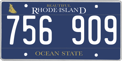 RI license plate 756909