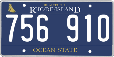 RI license plate 756910