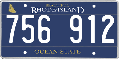 RI license plate 756912