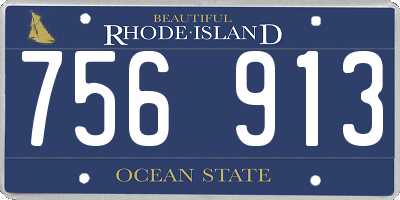 RI license plate 756913