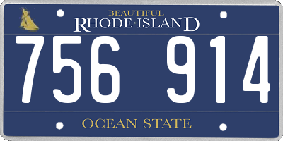RI license plate 756914