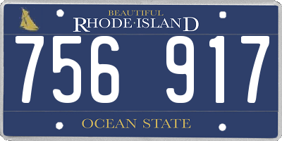 RI license plate 756917