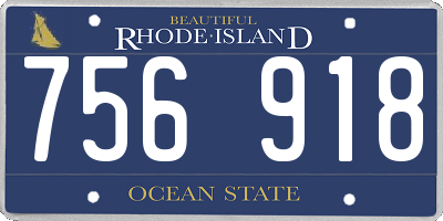 RI license plate 756918