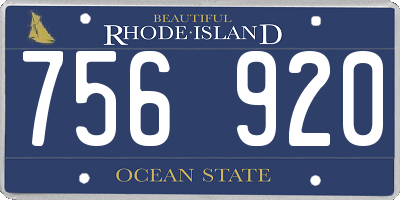 RI license plate 756920